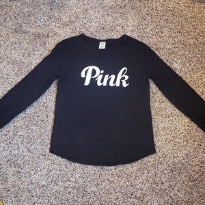 EUC PINK Victoria's Secret LS shirt L